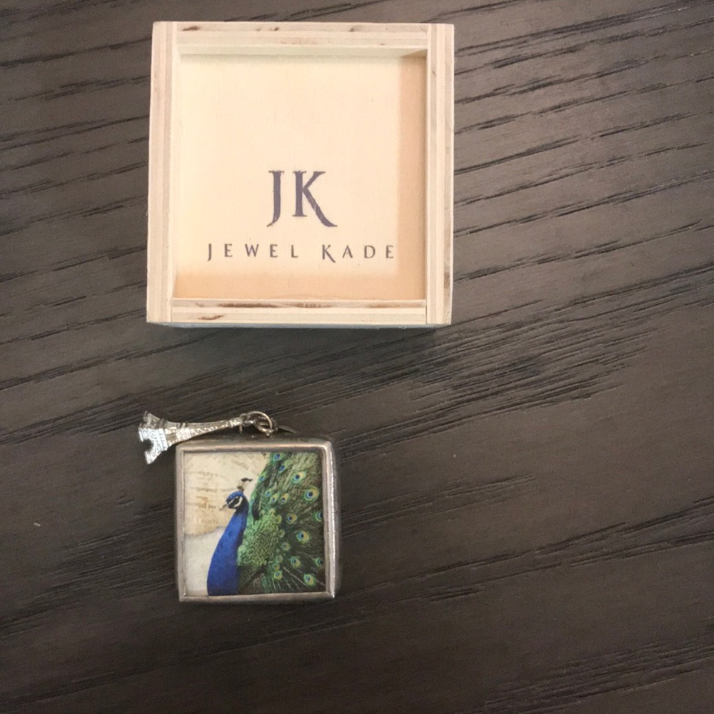 Jewel Kade necklace fleur de lis peacock pendant